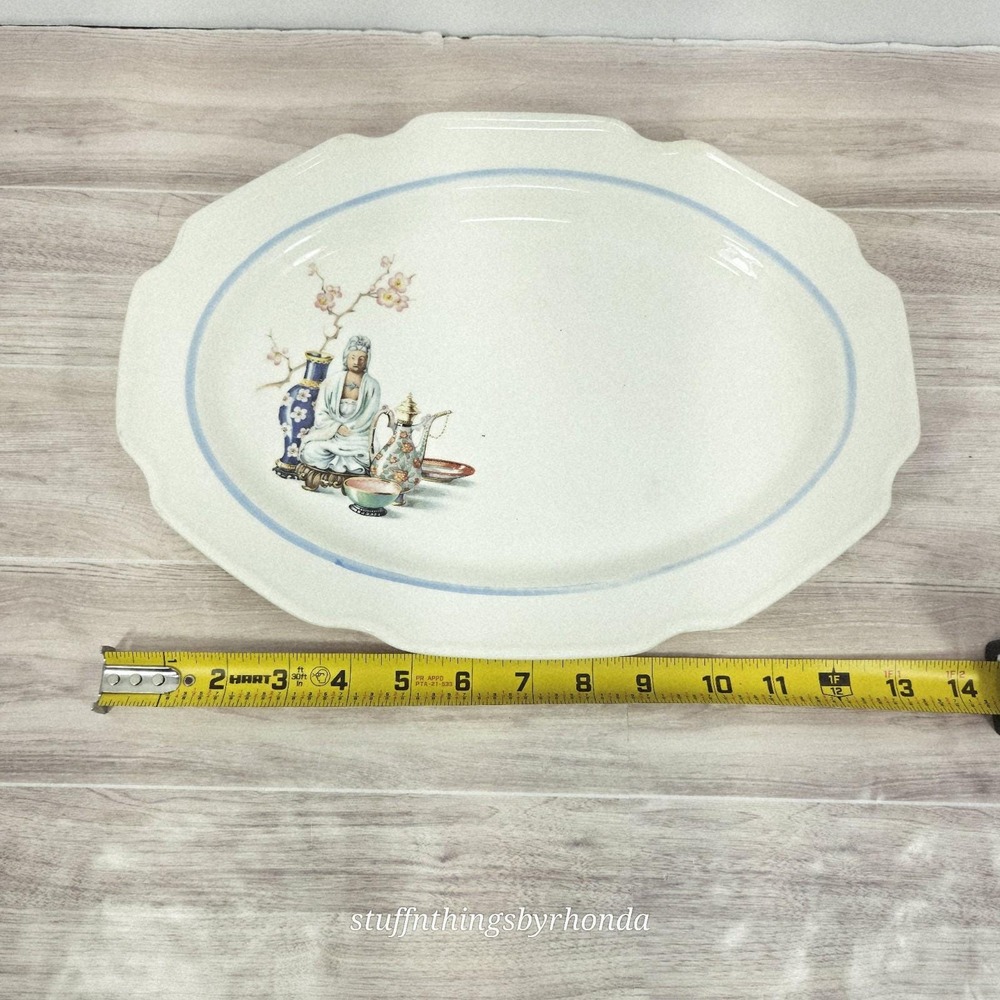 Vintage Homer Laughlin "Chinese Buddha" pattern oval serving platter